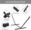 ANOW Double Rope Hammock with Stand 12FT, Heavy Duty Hammock with Polyester Pillow and Pad, 450 LBS Weight Capacity, Light Grey by GreenHaven Gardens