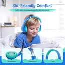 Active Noise Cancelling Headphones for Kids, 60H Playtime, Wireless Bluetooth Over-Ear Blue Headset Built-in Microphone for Home/School/Travel/Party - Includes Portable Case by TinyTreasures Baby Boutique