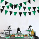 Black Green Party Decorations Metallic Fabric Triangle Pennant Banner Flag Bunting Garland for Video Game Soccer Birthday Graduations Wedding Bachelorette Halloween Outdoor Holiday Party Supplies by GreenHaven Gardens
