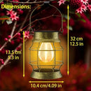 Solar Lantern 2 Pack Solar Outdoor Lights Metal Hanging Lights for Outside Waterproof Retro Design with Edison Bulb Decorative for Patio Porch Fence Garden Lawn by GreenHaven Gardens