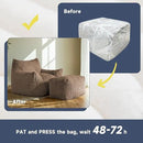 Giant Bean Bag Chairs for Adults, Oversized Chaise Lounge Chair Indoor with Memory Foam - Plush Boneless Lounger & Ottoman for Bedroom, Living Room, Gaming & Reading, Lazy Floor Sofa Chair, Khaki by CozyNest Decor