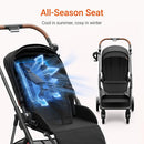 Air Lux Baby Stroller with Carbon Fiber Frame, One-Hand Fold & Reversible Seat, Magnetic 5-Pt Harness, Car Seat Adapter, 15.8lbs, Meteorite by TinyTreasures Baby Boutique