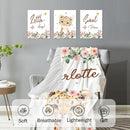 Personalized Nursery Crib Bedding Set: Custom Name 5 Piece Baby Crib Sets with Floral Leopard Design - Toddler Double Layer Blanket Set, Comfortable Crib Bed Sheets for Baby Grils by TinyTreasures Baby Boutique