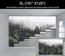 WFBHUA-Foggy Forest Woodland Wallpaper Green Nature Landscapes Wall Murals for Bedroom Living Room(Not Peel and Stick) by CozyNest Decor
