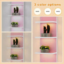 5 Tier Wall Shelf Unit,Modern Vertical Lack Wall Shelves with Light, Wall Mount, Floating Column Home Decor Shelves for Bedroom, Living Room, Vanity Storage Display(Pink) by CozyNest Decor