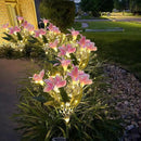 GUOCHENG Lily Flower Solar Lights Outdoor Garden, 2 Pack LED Solar Flower Lights with Lifelike Lily, Waterproof Solar Stake Lily Lights for Courtyard Pathway Flowerbed Lawn Décor(Pink) by GreenHaven Gardens