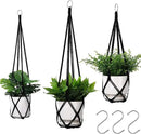 YIBOT 3 Pack Macrame Plant Hanger Indoor Hanging Planters for Indoor Outdoor Hanging Plant Holder with 3 x S Hooks for Garden Home Boho Decor 35"/29"/23" Black by GreenHaven Gardens