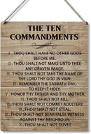 Qious Inspirational Signs Gift Farmhouse the Ten Commandments Thou Shalt Have No Other Gods Before Me Wooden Hanging Sign Rustic Wall Art Home Office Living Room Decoration 10 x 8 Inches… by CozyNest Decor