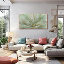 YJYart Green Abstract Canvas Artwork Flowers Wall Decor for Office Line Art Painting 24"x 48" Pictures for Bedroom Dining Room Neutral Wall Art by CozyNest Decor