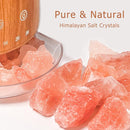 Ultrasonic Essential Oil Diffuser with Himalayan Salt Rock,Flame Diffuser with 2 Color Light,Small Aromatherapy Oil Diffuser with Auto Off Function for Home, Office,Spa,100ML,Wooden Grain by TinyTreasures Baby Boutique