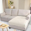 H.VERSAILTEX Super Stretch Individual Chaise Cover Sectional Couch Covers for L Shaped Sofa Both Left/Right Featuring Thick Jacquard Textured Twill Fabric (1 Piece Chaise Cover, Porcelain) by CozyNest Decor