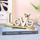 Love Sign Decoration - White & Gold Modern Bird Sculpture Statue, Personalized Love Decor for Living Room, Bedroom, Desktop by CozyNest Decor