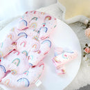 Infant Car Seat Insert, Car Seat Head Support Baby Girls Boys, Soft & Reversible Newborn Carseat Insert Cushion with 2 Strap Covers, for Stroller, Swing, Bouncer (Pink Rainbow) by TinyTreasures Baby Boutique