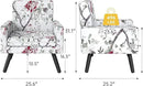Kromax Mid-Century Modern Accent Chair Set of 2 for Living Room, 496 Lb. Weight Capacity, Dual Armrests, Comfy Extra Large Seat, Timeless Style Perfect for Reading & Relaxing, Red Floral by CozyNest Decor