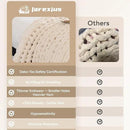Chunky Knit Blanket - Luxury Soft Cozy 60 * 80 Throw Blanket,100% Woven Blanket Rope Knot Throw Blanket for Couch, Sofa, Home Decor, Gift - Machine Washable（Cream） by CozyNest Decor