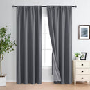 XWZO 100% Blackout Curtains 84 Inches Long with Tiebacks- Heat and Full Light Blocking, Thermal Insulated Window Panels for Bedroom/Nursery, Rod Pocket, Dark Grey, W52 x L84, Set of 2 Draperies by TinyTreasures Baby Boutique