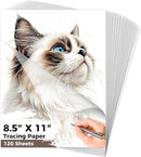 120 Sheets 8.5”x 11” Tracing Paper for Drawing Pad Book Sketchbook Coloring Painting, 25 lb/41gsm, Loose Translucent Vellum Paper Trace Tracing Paper for Sketching, Overlaying by TinyTreasures Baby Boutique