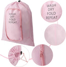 2 Pcs Travel Laundry Bag Washable Dirty Clothes Bag with Drawstring and Zipper for Suitcase, 22 x 18 Inch (Pink, Blue,Classic) by TinyTreasures Baby Boutique