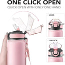 Enerbone 24 oz Insulated Water Bottle, Stainless Steel Bottle with Carrying Strap, Double-Wall Vacuum Insulation Design, Leakproof Sports Bottle with Straw, Keep Drinks Cold or Hot for Hours by CozyNest Decor