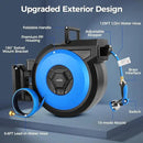 Retractable Garden Hose Reel, 1/2" x 131FT Heavy Duty Automatic Retractable Hose Reel Wall Mount, with 10- Function Sprayer Nozzle, Any Length Lock/Auto Rewind/180°Swivel by GreenHaven Gardens