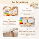 Promise Babe Wooden Musical Instruments for Toddlers 1-3, Percussion Instruments for Kids Baby Drum Set Xylophone, Montessori Educational Musical Toys, Gifts for Girls Boys Ages 3+ by TinyTreasures Baby Boutique