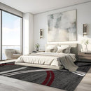 Rugshop Modern Wavy Circles Design Area Rug 10' x 14' Red by TinyTreasures Baby Boutique