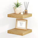 Fun Memories Floating Shelves, 8 Inch Deep Floating Shelves for Wall, 8 x 8 Wall Shelves, Rustic Wood Floating Shelf for Living Room, Bedroom, Bathroom, Oak Color, Set of 2 by CozyNest Decor