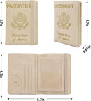 Melsbrinna Rfid Passport Holder for Travel women/Men, Cute Passport Wallet Rfid Blocking Card Slots, Rfid Passport Cover/CaseTravel Wallet, Passport Book Holder (1, Beige) by TinyTreasures Baby Boutique