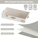 Under Bed Storage Containers, 2-Pack Underbed Storage Box, Collapsible Clothes Storage Bins with Handles and Lid, Medium Under Bed Organizers for Shoe, Blanket, Toy, Pillow, Sheet, Beige by CozyNest Decor