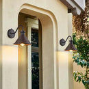 Dusk to Dawn Outdoor Gooseneck Wall Sconce with Dark Sky Cast Hammered Aluminum Shade in Oil Rubbed Bronze Finish,Anti-Rust Waterproof Outdoor Light for Farmhouse Porch Garage,1-Light E26 by CozyNest Decor