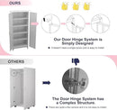 75" Storage Cabinet, Metal Pantry Cabinet, Kitchen Pantry Storage Cabinets with Doors and 4 Shelves, Cabinets for Laundry Room, Living Room, Dinning Room, Assembly Required, White by CozyNest Decor