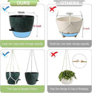 10 inch Self Watering Hanging Planters, 2 Pack Hanging Flower Pots for Indoor Outdoor Plants, Hanging Baskets with Drainage Holes & 2 Kinds of Plant Hangers for Home Decor, Speckled Black by CozyNest Decor