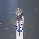 Crystal Prism Suncatcher Ornament with Hamsa Fatima Hand Protection Charm Turkish Greek Blue Evil Eye Sapphire Crystals Beads for Window Hanging Decoration by GreenHaven Gardens