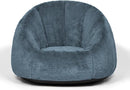 N&V Small Bean Bag Chair for Kids, Children Mini Bean Bag Sack, Foam Filling, Includes Removable and Machine Washable Cover, 27in, Soft Faux Fur (Blue) by TinyTreasures Baby Boutique