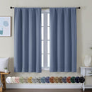 Simplebrand Ava Denim Blue Short Blackout Curtains for Bedroom 54 Inches Long 2 Panels Set, Solid Thermal Insulated, Energy Saving Window Treatment Curtains Blackout Drapes, W40 x L54 Inch, Denim Blue by TinyTreasures Baby Boutique