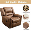 CANMOV Leather Recliner Chair, Classic and Traditional Manual Recliner Chair with Comfortable Arms and Back Single Sofa for Living Room, Nut Brown by CozyNest Decor