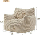 Giant Bean Bag Chairs for Adults Teens, Large Bean Bag Sofa Chairs with Filling Comfy Fuzzy BeanBag Chair with Armrests for Bedroom Living Room Reading by CozyNest Decor
