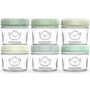 KeaBabies 6pk 4oz Glass Baby Food Containers with Lids - Leak-Proof, Microwavable Small Glass Jars, Baby Purees & Toddler Snack Storage Containers, BPA-Free, Dishwasher & Freezer Safe (Sage) by TinyTreasures Baby Boutique