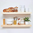 Homeforia 30 inch Wood Floating Shelves, High End Solid Natural Wood 30inch Floating Shelf for Wall, Unfinished Wooden 30 inches Floating Shelves, Heavy Duty Bracket, 30 X 6.5 X 1.75 in, Set of 2 by CozyNest Decor