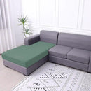 hyha Waterproof Sectional Couch Covers, Non Slip Sofa Couch Cushion Covers L Shape, Thick Stretch Jacquard Fabric, Washable Sofa Slipcovers with Elastic Bottom (1 Piece for Chaise XL, Green) by CozyNest Decor