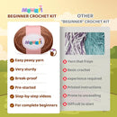 Mewaii Crochet Kit for Beginners Level 3 with 40% Extra Eco-Friendly Pre-Started Easy Yarn, Step-by-Step Video Tutorials for Adults and Kids (Highland Cow) by TinyTreasures Baby Boutique