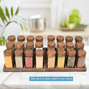 Yangbaga 24Pcs Glass Spice Jars with Labels-4oz Acacia Wood Lid Square Spice Containers and 2pcs Rack with Pepper Grinder Lids &Funnel,Seasoning Jars for Rack Cabinet Drawer by CozyNest Decor