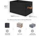 StorageWorks Storage Baskets for Shelves, Foldable Fabric Closet Storage Bins with Handles, Clothes Organizer Laundry Baskets, Black, 3-Pack, Large by TinyTreasures Baby Boutique