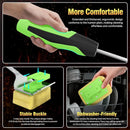 Grill Brush Bristle Free for Outdoor Grill, Steam Grill Cleaning Brush Replaceable BBQ Cleaner Brush Head,Extended Handle, Safe Grill Brush with Scraper for Cast Iron Stainless-Steel Grates, Green by GreenHaven Gardens
