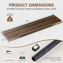 Heimlove 40 Inches Floating Shelves for Wall,9.3" Deep Walnut Long Floating Shelves Set of 2,Large Display Shelf & Storage Shelf,Wall Shelf for Bathroom Bedroom Living Room Kitchen Office by CozyNest Decor