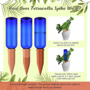12 Pack Plant Watering Devices Include 6 Terracotta Self Watering Spikes and 6 Pcs 26 oz Plastic Bottles, Slow Release Vacation Insert Automatic Plant Waterer Device (Blue) by GreenHaven Gardens