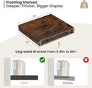 Heimlove 12 Inch Deep Floating Shelves, 12 x 12 inches Long Wall Shelf, Large Extra Display Shelf & Storage Shelf, Rustic Wood Wall Shelves for Fireplace Mantel, Brown - 2Pack by CozyNest Decor