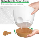 ZMTECH 8 Inch Hanging Planters for Indoor Outdoor Plants, 2 Pack Self Watering Hanging Plant Pots with Drainage Holes and Removable Saucer, Plastic Flower Hanging Pots with Watering Lip (White) by CozyNest Decor
