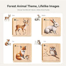 IEATFO 4 in 1 Wooden Animal Chunky Puzzle, 5 Solid Wood Puzzle Blocks with 4 Sides Realistic Forest Animals, Wooden Block Puzzle with Durable Base for Toddlers 3+ Years - Montessori Inspired by TinyTreasures Baby Boutique