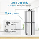AQUA CREST Gravity Water Filter System, NSF/ANSI 42&372 Certified Black Carbon Filters, Reduce Lead and Up to 99% Chlorine, 2.25G, for Home, Camping, RVing, Off-Grid, Emergencies, AQ-TN-A by CozyNest Decor